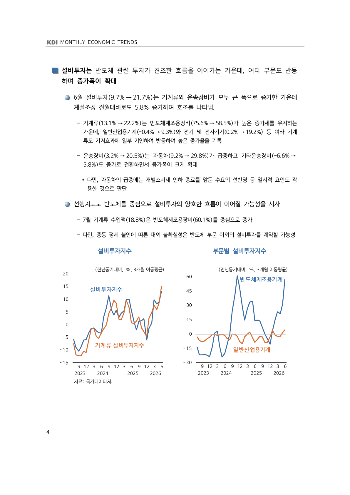 KDI 반도체 설비투자 지표와 설명