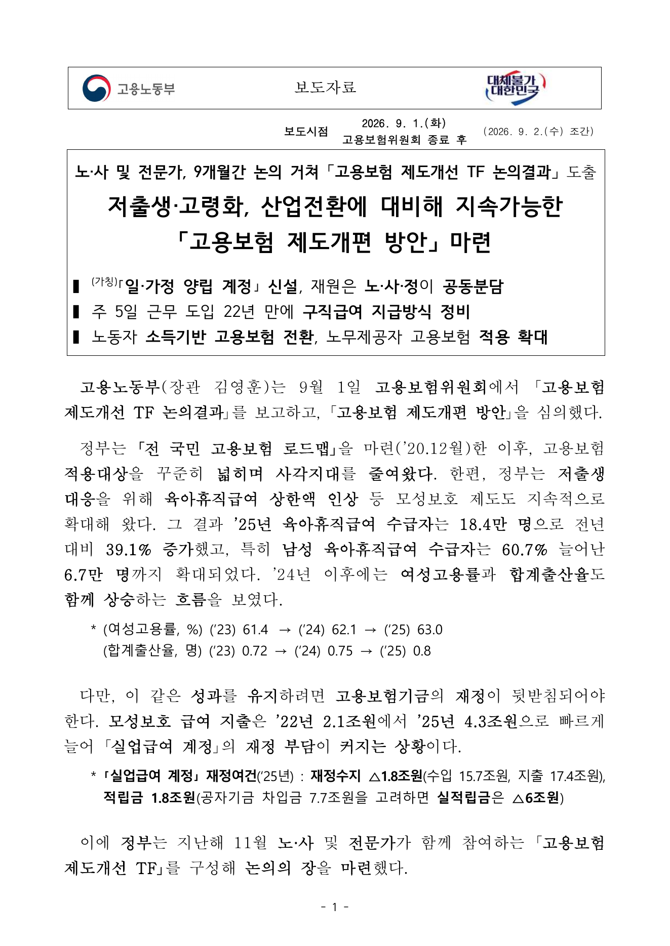 2027년 고용보험 개편안