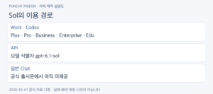 GPT-6.1 Sol 이용 방법, 일반 채팅과 Work·Codex 차이