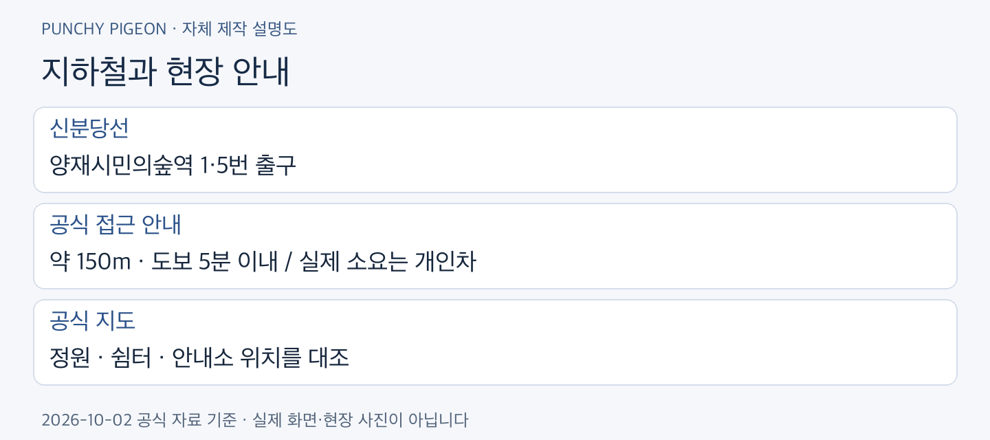 매헌시민의숲 정원박람회 지하철과 현장 안내