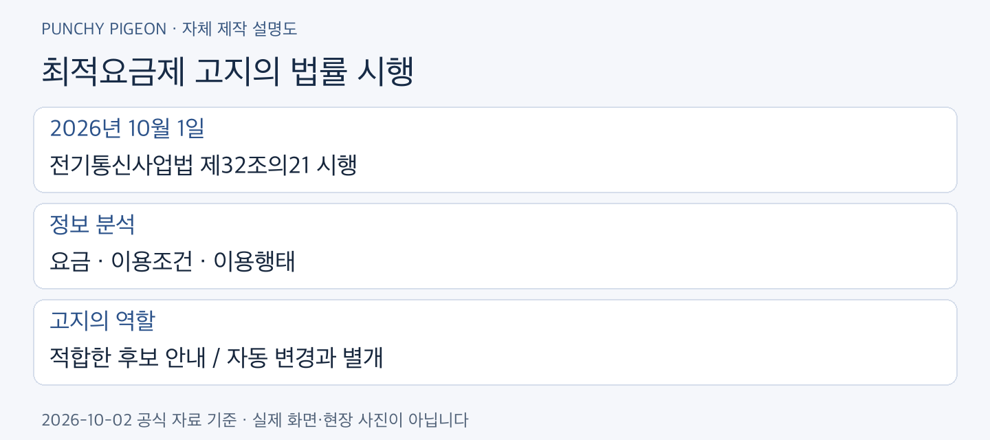 최적요금제 고지 최적요금제 고지의 법률 시행